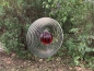 Preview: Stainless Steel Wind Spinner-S-K300/100 with glass ball 100 mm red