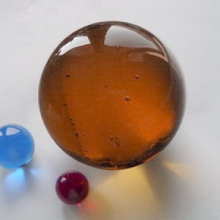 Glaskugel-50 mm amber-goldgelb