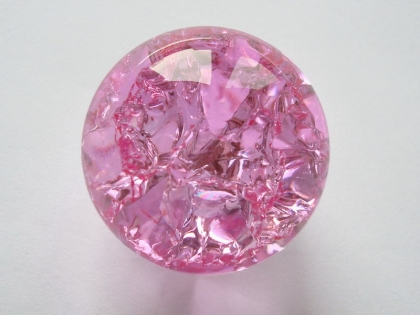 Kristallglaskugel 35 mm, rosa - Splittereffekt, oberflächeneingefärbt