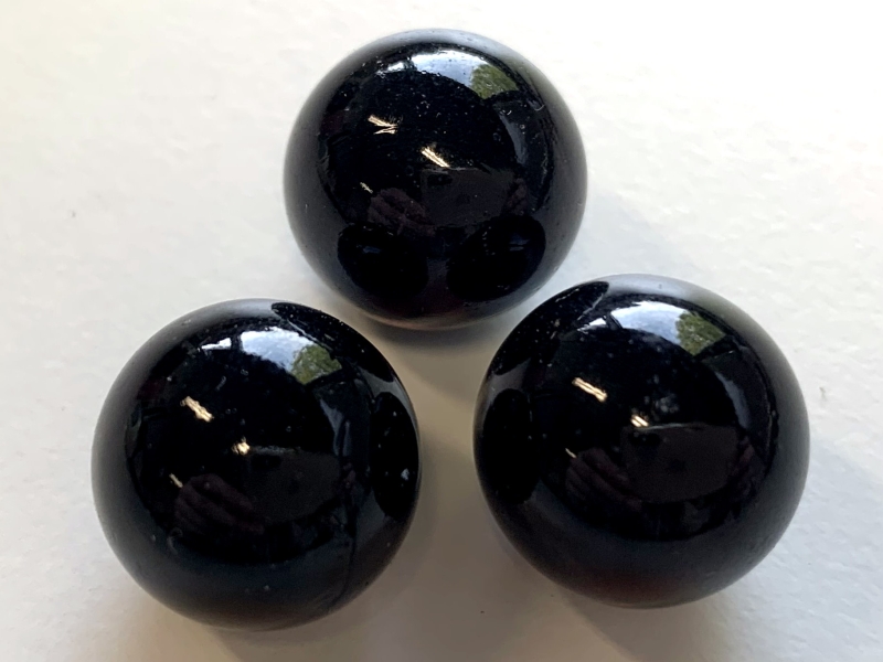 Glass Marbles 16 mm schwarz/meteor